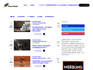 Screenshot des Blogs Die freie Feder