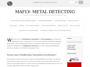 Screenshot des Blogs Auftragssucher mit Metalldetektor- mafly.de