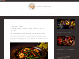 Screenshot des Blogs Low Carb Deluxe – Rezepte für GenussMenschen