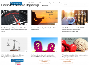 Screenshot des Blogs Mentale Stärke und Gelassenheit