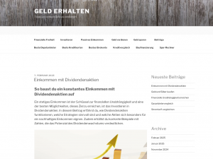 Screenshot des Blogs Geld erhalten