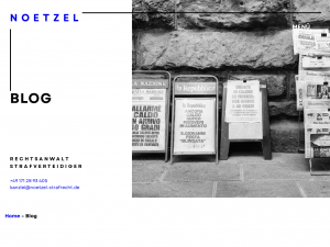 Screenshot des Blogs Strafverteidiger und Fananwalt Hamburg