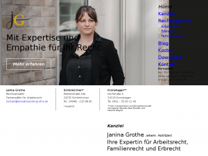 Screenshot des Blogs Anwalt Arbeitsrecht, Familienrecht, Erbrecht Kiel