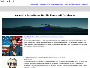 Screenshot des Blogs ek.wi.ti – Investieren für die Rente mit Dividende