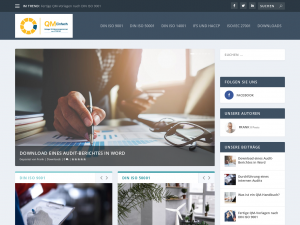 Screenshot des Blogs Der Blog zu Managementnormen nach DIN.