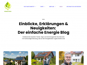 Screenshot des Blogs Energiegemeinschaft Heimatstrom