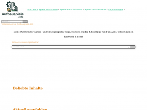 Screenshot des Blogs Aufbauspiele.info