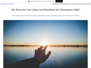 Screenshot des Blogs Narzissmus überstehen