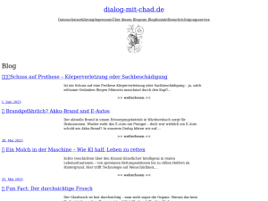 Screenshot des Blogs Dialog mit Chad
