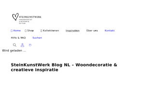 Screenshot des Blogs SteinKunstWerk Blog NL – Woondecoratie & creatieve inspiratie