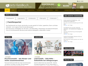 Screenshot des Blogs Familienportal netz-familie.ch – Jugendliche, Schüler, Eltern, Kinder