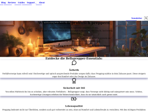 Screenshot des Blogs Bellaprepper – Stilvoll vorsorgen statt Panik schieben