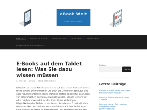 Screenshot des Blogs E-Book Welt
