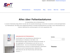 Screenshot des Blogs SNT Folientastaturen