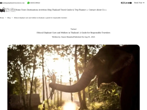Screenshot des Blogs Ethische Elefantenpflege in Thailand – Phuket Travel Store Blog