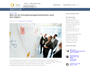 Screenshot des Blogs Der Energiemanagement Blog – ISO 50001 – Tipps und News
