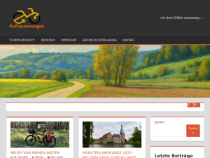 Screenshot des Blogs Aufneuenwegen – mit dem E-Bike unterwegs