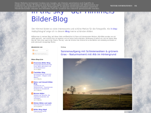 Screenshot des Blogs In the sky – der Himmels-Bilder-Blog