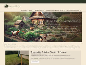 Screenshot des Blogs Erde & Ernte – Selbstversorgung im Garten