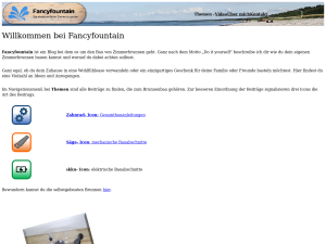 Screenshot des Blogs Fancyfountain-Die etwas anderen Zimmerbrunnen