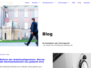 Screenshot des Blogs Anwalt für Arbeitsrecht für Arbeitgeber und Führungskräfte