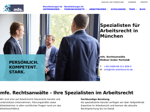 Screenshot des Blogs Kanzlei für Arbeitsrecht für Arbeitgeber und Führungskräfte München