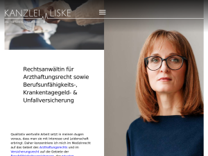 Screenshot des Blogs Rechtsanwältin für Arzthaftungsrecht und Versicherungsrecht (BU, PUV, KT)