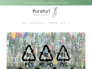 Screenshot des Blogs Purafurī – plastikfreies Leben, Zero Waste & Nachhaltigkeit
