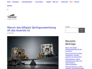 Screenshot des Blogs TaiGer Blog: Kunststoffspritzguss, China-Sourcing & Produktion