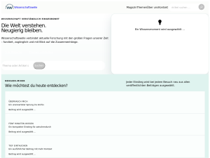 Screenshot des Blogs Wissenschaftswelle.de