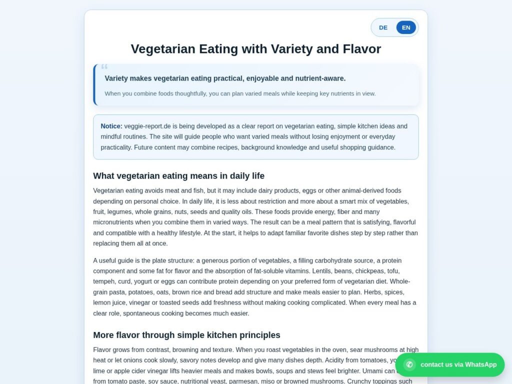 Symbolbild für Veggie Report - Das Magazin für Vegetarier und Veganer
